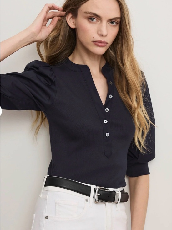 Veronica Beard Tops - Veronica Beard Coralee Puff-Sleeve Top Size Small